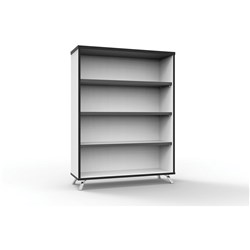 Infinity Bookcase 3 Shelf 1200H x 900W x 315mmD Natural White & Black Edging