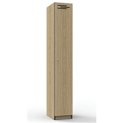 Infinity Melamine Locker 1 Door 1850Hx305Wx455mmD Oak with Black Edging