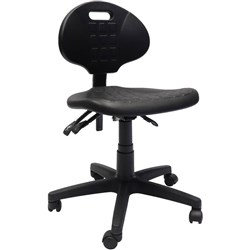 Student Laboratory Chair Moulded Polyurethane Height Adjustable Black