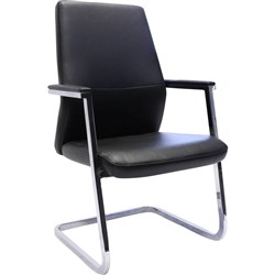 Rapid Medium Back Slimline Executive Cantilever Chair Black PU