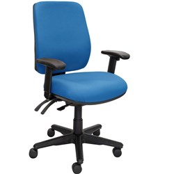 Buro Roma High Back Task Chair 3 Lever With Arms Blue
