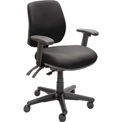Buro Roma Mid Back Task Chair 3 Lever With Arms Black