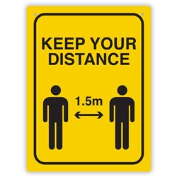 Durus Health And Safety Sign Wall Sign Social Distance Yellow and Black