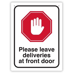Durus Health And Safety Sign Wall Sign Home Deliveries Black and Red