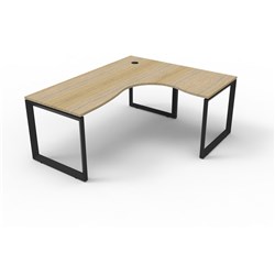 Deluxe Loop Corner Desk 1800Wx1500Wx750D Oak/Black