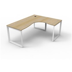 Deluxe Loop Corner Desk 1800Wx1500Wx750D Oak/White