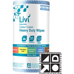 Livi Essentials Commercial Wipes 90 sheet Blue Carton of 4