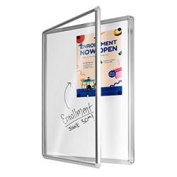 Visionchart Neo Notice Case A2 Hinged Door Whiteboard Surface 600W x 450mmH