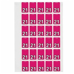 Avery Top Tab 21 Year Code Label 20x30mm Magenta Pack of 150