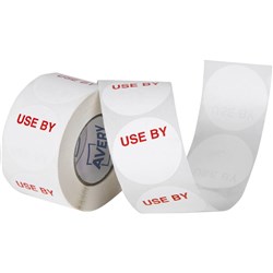 Avery Food Rotation Round Label 40mm Use By Roll of 500