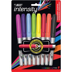 Bic Intensity Permanent Marker Fine Assorted Pack of 8