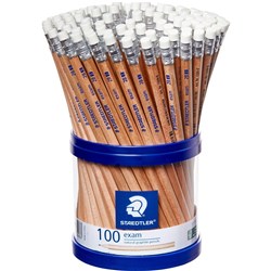 Staedtler Natural Pencil 132 2B With Eraser Tip Cup of 100