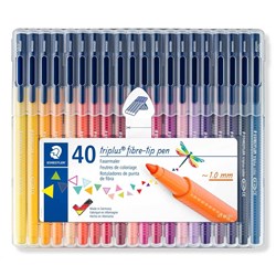 Staedtler Triplus Pen Fibre Tip Wallet of 40 Assorted