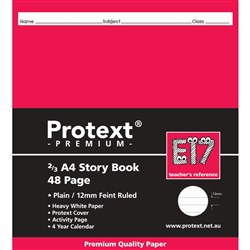 Protext Premium Story Book 190x210mm Plain and 12mm Ruled 48 Page - E17