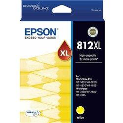 Epson 812XL DURABrite Ultra Ink Cartridge Yellow High Capacity