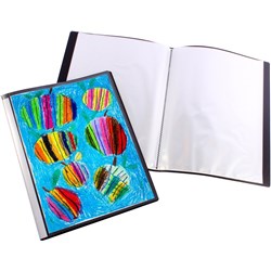 Quill Insert Display Book A3 20 Fixed Pockets Black
