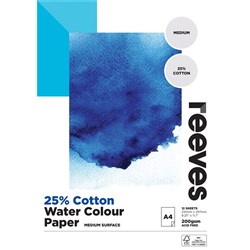 Reeves Cotton Watercolour Pad A4 200gsm FSC 12 Sheets