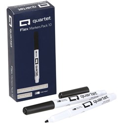 Quartet Flex Whiteboard Thin Barrel Markers Black Box of 10