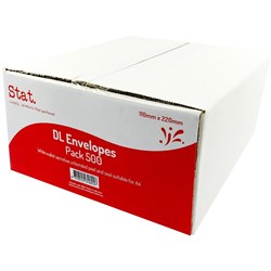 Stat Plain Envelope DL Secretive White Peel And Seal Box of 500