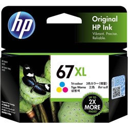 HP 3YM58AA 67XL Ink Cartridge High Yield Tri Colour