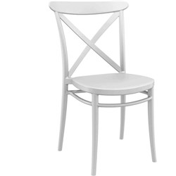 Cross Indoor Outdoor Cafe Chair Stackable UV Stabilised Polypropylene White