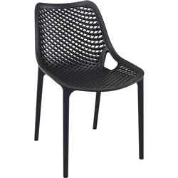 Air Indoor Outdoor Cafe Chair Extra Strong UV Stabilised Polypropylene Black