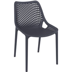 Air Indoor Outdoor Cafe Chair Extra Strong UV Stabilised Polypropylene Anthracite