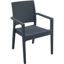 Ibiza Indoor Outdoor Armchair Injection Moulded Resin UV Stabilised Anthracite