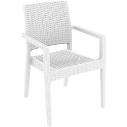 Ibiza Indoor Outdoor Armchair Injection Moulded Resin UV Stabilised White