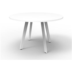 Eternity Round Meeting Table 900mm Diam Top White Top White Base
