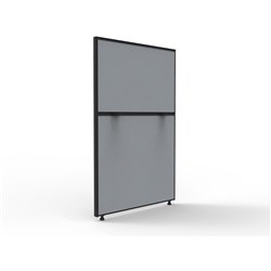 Shush 30 Desk Divider Screens 1200H x 750W Black Frame Grey Pinnable Fabric
