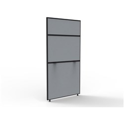 Shush 30 Desk Divider Screens 1500H x 750W Black Frame Grey Pinnable Fabric