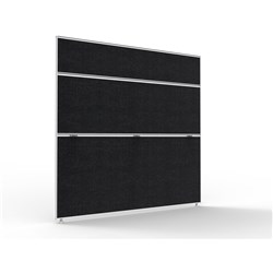 Shush 30 Desk Divider Screens 1500H x 1500W White Frame Black Pinnable Fabric
