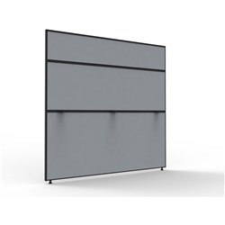 Shush 30 Desk Divider Screens 1500H x 1500W Black Frame Grey Pinnable Fabric
