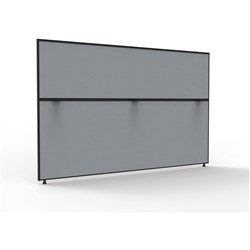 Shush 30 Desk Divider Screens 1200H x 1800W Black Frame Grey Pinnable Fabric