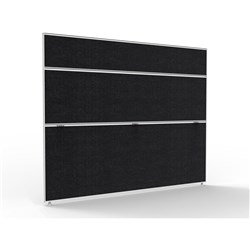 Shush 30 Desk Divider Screens 1500H x 1800W White Frame Black Pinnable Fabric