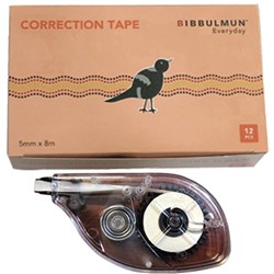 Bibbulmun Correction Tape 5mm x 8m Pack of 12
