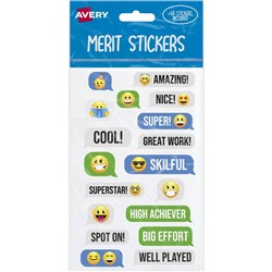 Avery Merit Stickers 68 Labels Messaging Emoji Assorted