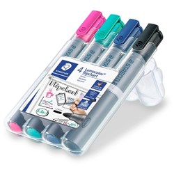 Staedtler 356 Lumocolor Flipchart Marker Assorted Colours Wallet of 4