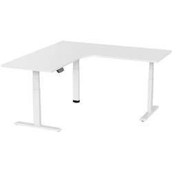 Ergovida Electric Corner Desk Height Adjustable 1800 x 1800 x 750 White/White