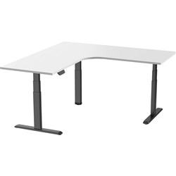 Ergovida Electric Corner Desk Height Adjustable 1800 x 1800 x 750 White/Black