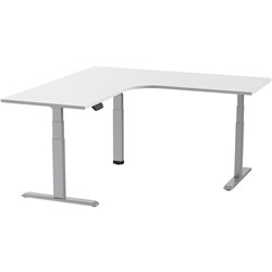 Ergovida Electric Corner Desk Height  Adjustable 1800 x 1800 x 750 White/White
