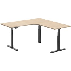 Ergovida Electric Corner Desk Height Adjustable 1800x1800x750mm Oak & Black