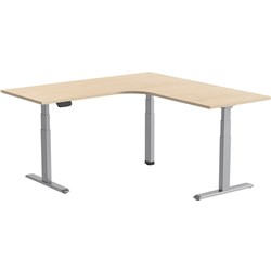 Ergovida Electric Corner Desk Height Adjustable 1800x1800x750mm Oak & Grey