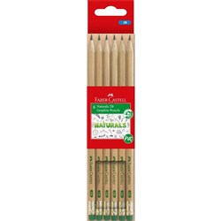 Faber-Castell Graphite Pencil Naturals 2B Pack of 6
