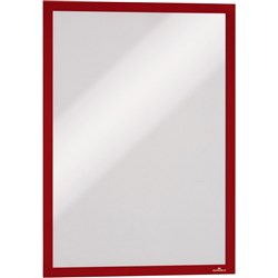 Durable Duraframe Sign Holder A3 Self-Adhesive Red Pack of  2