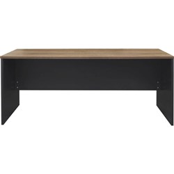 Om Premier Straight Desk 1500W x 750mmD Regal Walnut & Charcoal