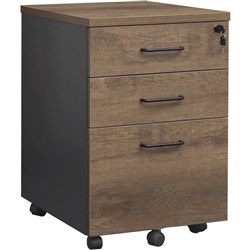 Om Premier Mobile Pedestal 2 Drawer 1 File Regal Walnut & Charcoal
