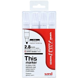 Uni-Ball PX-20 Paint Marker Bullet 2.8mm White Pack of 4