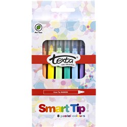 Texta Smart Tip Markers Pastel Colours Pack of 8 Assorted